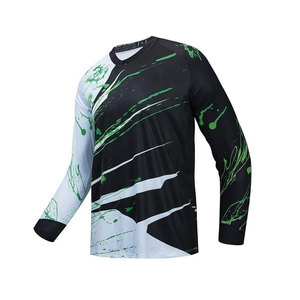 เสื้อปั่นจักรยานแขนยาวผู้ชาย แขนยาว สีส้มเขียว พิมพ์ลาย แห้งเร็ว ผ้าโพลีเอสเตอร์ ใส่ได้ทุกฤดูกาล สำหรับขี่มอเตอร์ไซค์ - Product Image 2