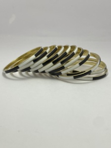 Best Selling Fashion Jewelry From India Gold and Silver Plated Brass Bangles Set with <b>Resin</b> Inlay Work for Gift and Party - Product Image 1