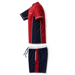 Conjunto de Camiseta y Pantalones Cortos de Voleibol AMKOOR Unisex Rojo y Azul Oscuro, Transpirable, de Poliéster, Ropa Deportiva Personalizada para Equipos - Product Image 3