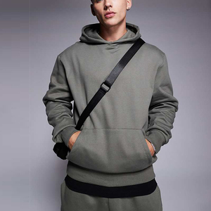 Sweat-shirts à capuche épais et lourds pour hommes, en molleton, coupe oversize, personnalisables avec logo de marque - Product Image 5