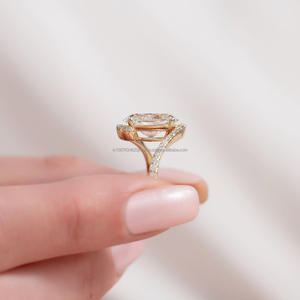 IGI/GIA Lab Grown Vintage 14K oro blanco Unisex boda/anillo de compromiso corte diamante aniversario fiesta regalo pera corte ovalado - Product Image 3