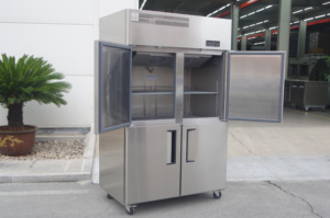 Équipement de cuisine populaire : Réfrigérateur en acier inoxydable à quatre portes, Équipement de réfrigération, Style <span class=keywords><strong>américain</strong></span>. - Product Image 6
