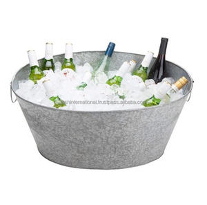 Bañera de fiesta galvanizada ovalada blanca, bañera de bebidas con asa, Enfriador de botellas de vino, mejor precio y cubo de hielo de gama alta - Product Image 4