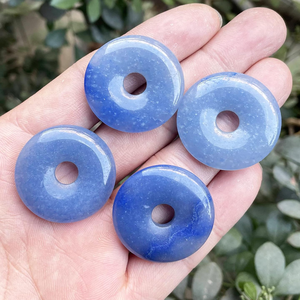 Donuts en cristal naturel, donuts en pierre de cristal d'aventurine bleue, pierres précieuses, pierres de cristal Reiki, donuts de guérison, agate, vente en gros - Product Image 5