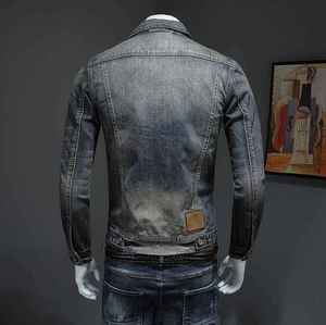 Custom Wholesale Outdoor Spring Streetwear Vintage Plain Denim Jackets Breathable Men'S Denim Jacket - Product Image 6