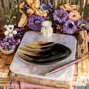 Bol en corne de buffle/vache naturelle, fait main, poli, écologique, décoratif et de service pour les fêtes et la table. - Product Image 1