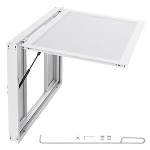 Finestra di Servizio in Lega di Alluminio 53x33 Pollici per Food Truck, Angolo di Apertura 85 Gradi, con 4 Funzioni Scorrevoli - Product Image 1