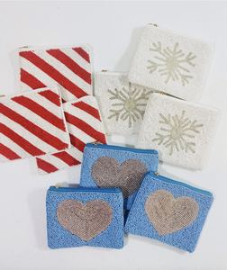 Monedero de Cuentas Coloridas Hecho a Mano TIMELESS CRAFT con Cremallera para Mujeres y Niñas, Bolsa de Moda para Dinero, Maquillaje, Tarjetas de Regalo, Personalizable - Product Image 1