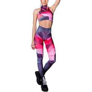Conjunto de yoga al por mayor, diseño por sublimación, crea tu propio conjunto de yoga para mujer, ropa deportiva para gimnasio, conjunto de yoga para mujer de nuevo estilo, conjunto de yoga para mujer en venta - Product Image 1