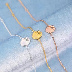 Handmade Solid 925 Silver 18k Gold 10mm Blank Bezel Cup Mother Baby Chain Bracelet Setting 7.5 Inch DIY Jewelry Findings - Product Image 2