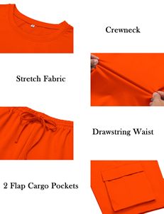 Men Athletic Short Set Crewneck <b>T</b> Shirt and Casual <b>Track</b> Shorts OEM Manufacturer - Product Image 6