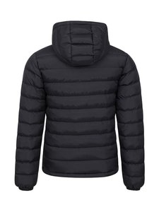 <b>Men's</b> <b>Black</b> Hooded Puffer Jacket Zipper Closure Solid Color Casual Style Winter Wear Regular Fit Windproof Polyester Wadding - Product Image 3