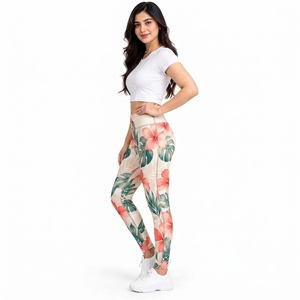 High And Elastic Waist Women Wholesale Price Yoga <b>Leggings</b> 2026 Custom Sublimation <b>Printed</b> Yoga <b>Leggings</b> With Low Cost - Product Image 4
