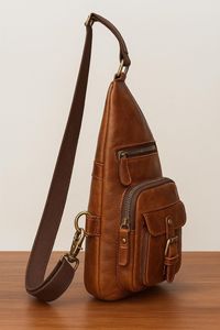 Bolso bandolera de cuero moderno diseñado para el estilo de vida urbano, viajes de fin de semana y uso diario cómodo y a la moda. - Product Image 1