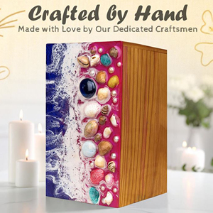 Wooden Cremation Urn with Dove Artwork Eco-Friendly <b>Memorial</b> Wooden Urn Personalized Funeral Wooden Ashes <b>Box</b> by AYAANS - Product Image 2