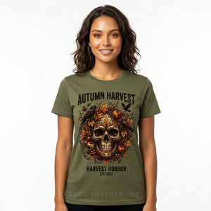 Camiseta Personalizada para Mujer, Color Verde Oliva, Diseño Gráfico Zombie Surfer, Algodón, Manga Corta, Estilo Casual, Playa y Aire Libre - Product Image 6