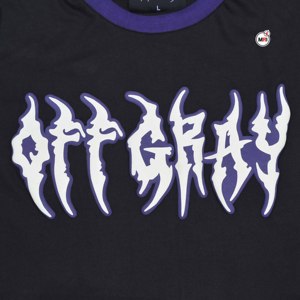 Camisetas de algodón negras para hombre, de manga corta, cuello redondo, estilo oversize, con estampado de letras blancas, estilo punk, ribete en contraste, logotipo personalizado, de secado rápido. - Product Image 6