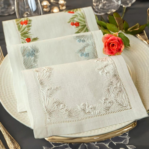 Serviettes de cocktail en lin Jasmine Charm – Serviettes de boisson réutilisables 100 % lin naturel, design élégant inspiré des arômes floraux - Product Image 6