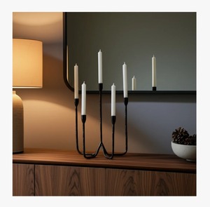 Iron <b>Candelabra</b> Five Arm Candle Holder Customized Shape Home Decoration Durable At Best Price - Product Image 1