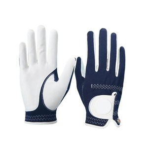 Gants de golf pour droitier, respirants, en cuir PU, antidérapants, unisexes, pour le sport, blanc, bleu marine - Product Image 1