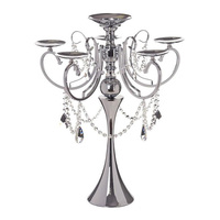 Porte-bougie de luxe en fer forgé de style européen moderne, sans flamme, sans plomb, écologique, avec perles de cristal pour Noël
