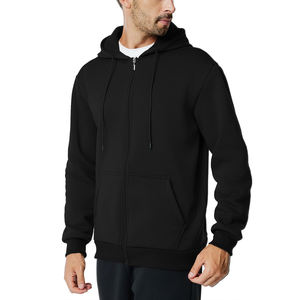 Sweat-shirts à capuche personnalisés avec fermeture éclair pour hommes et femmes, manches longues, 100% coton molletonné, grandes tailles, hiver, décontracté, couleur unie, service OEM - Product Image 6