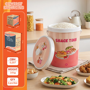 Seau à riz en plastique de qualité alimentaire Nandos Premium 17L rose brun, surface durable anti-rayures, double couche thermique, écologique - Product Image 3