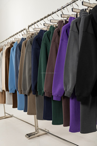 Sweatshirts à capuche et sweatshirts pour hommes 100% coton vierge épais en polaire poids lourd surdimensionné avec logo imprimé personnalisé - Product Image 2