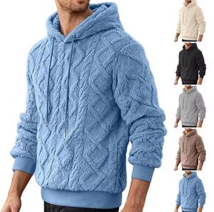Unisex Hooded <b>Fleece</b> <b>Zipper</b>-Up Sweatshirt Solid Color Knitted Loose Fit Winter Casual Wear Windproof Anti-Pilling Acid Wash - Product Image 1
