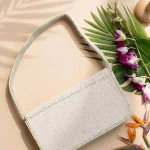 Bolso de Hombro Náutico de Lino con Bordado de Cuentas, Impermeable y Ecológico, con Diseño de Caballito de Mar, Color Verde Azulado, para la Playa, Verano, Mujeres, Bonito - Product Image 3