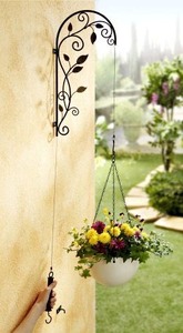 Elegant Iron Arched Trellis With Swirl Design For Outdoor Plant Decor And Wall Hanging - Product Image 2