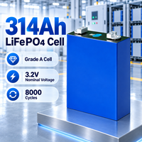 Cellule de batterie prismatique au phosphate de fer et de lithium à semi-conducteurs OEM 314Ah 3.2V, 8000 cycles, pour modules de stockage d'énergie solaire