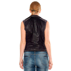 Gilet en cuir matelassé sans manches pour femme, style décontracté, doublure en coton, en PU, collection automne, vente chaude usine - Product Image 4