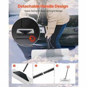พลั่วตักหิมะพลาสติก HDPE กว้าง 24 นิ้ว ด้ามจับตามหลักสรีรศาสตร์ พลั่วสำหรับฤดูหนาวแบบแบ่งส่วน พลั่วตักหิมะกลางแจ้งแบบ H - Product Image 5