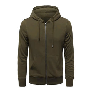 Men's Hooded Zipper Sweatshirt Solid Color Knitted Regular Fit Casual Autumn Wear - Product Image 3