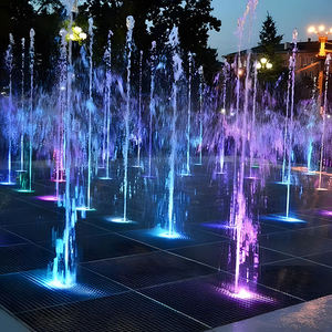 Fontaine d'eau commerciale moderne carrée pour extérieur, à plat, avec musique, lumières LED multicolores, écologique, en acier inoxydable - Product Image 2