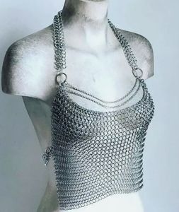 Armadura de malla metálica auténtica de fabricante confiable, conjunto completo superior para mujeres, para disfraz medieval y uso. - Product Image 1