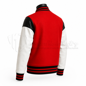 Chaqueta Universitaria Personalizada, Cuerpo de Lana, Mangas de Cuero, Chaqueta de Béisbol Estilo Letterman, Fabricante de Marca Privada OEM - Product Image 4