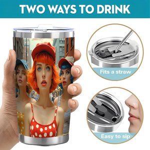 Stainless Steel Tumbler 20oz Double Wall <b>Insulated</b> Travel Mug Outdoor Commuter <b>Cup</b> - Product Image 5