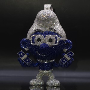 Custom Iced Cartoon Pendant Solid 925 Silver Rhodium Plated 25ct Lab Grown Pave Set Diamond Hip Hop Jewelry - Product Image 1