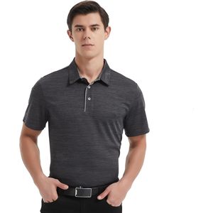 2025 hombres de manga corta para Polos de secado rápido que absorbe la humedad rendimiento Casual trabajo Golf camisas Regular-Fit antiarrugas - Product Image 3