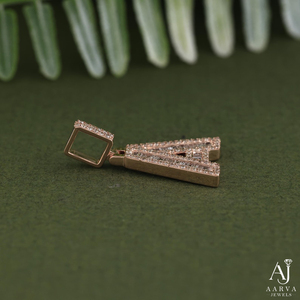 Colgante de Letra con Baño de Oro Rosa y Rodio, Estilo Hiphop, con Moissanita, Forma de A, Joyería con Iniciales para Hombre y Mujer - Product Image 4