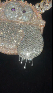 จี้เพชรโมอิสซาไนต์แบบ Iced Out ได้รับการรับรองจาก IGI สำหรับผู้ชาย สไตล์ฮ็อปแบบสั่งทำพิเศษ พร้อมสร้อยเงินแท้ 925 ระดับ VVS เครื่องประดับชั้นดี - Product Image 3