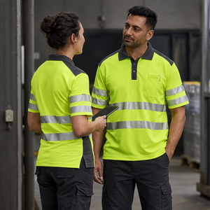เสื้อโปโลนิรภัยสำหรับคนงานไซต์งานแบบสั่งทำพิเศษ (OEM) ผ้าฝ้าย ยูนิเซ็กซ์ ตัดต่อผ้าตาข่ายเพิ่มประสิทธิภาพ มองเห็นได้ชัดเจน สำหรับงานอุตสาหกรรม จำหน่ายจำนวนมาก - Product Image 3