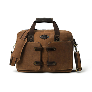 Bulk Supply Leather Travel <b>Laptop</b> Storage Bag Genuine Leather Crazy Horse Satchel Bag - Product Image 1