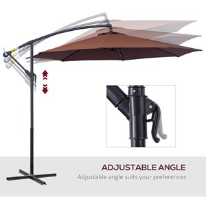Sombrilla de Patio Cantilever Marrón de 3 Metros con Protección UV, Tela Resistente al Agua, Inclinación Fácil y Base Resistente - Product Image 5