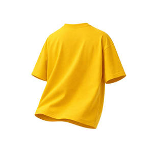 Camiseta de Alta Calidad, 100% Algodón, Color Amarillo, Estilo Oversize con Hombros Caídos, Manga Corta, Antiarrugas, para Hombre - Product Image 3