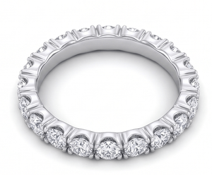 Bague d'éternité en diamant, taille brillant rond, bijoux fins classiques, bague de fiançailles - Product Image 2