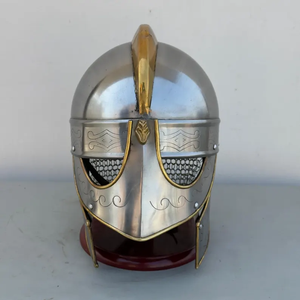 Casco de Guerrero Vikingo Medieval con Malla de Hierro, Casco de Lobo Nórdico, Disfraz de Armadura para Cosplay, Reenactamiento Histórico - Product Image 3