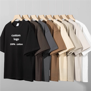 T-shirt uni à manches courtes surdimensionné pour homme, 270 g/m², 100 % coton, de haute qualité, impression DTG personnalisée pour homme - Product Image 1